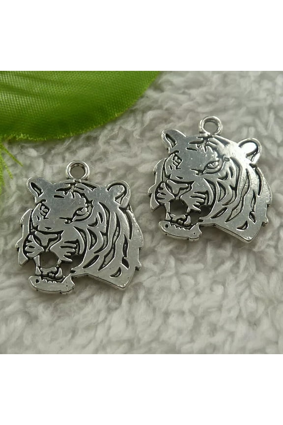 80 pcs tibet silver tiger charms 27x24mm B4602