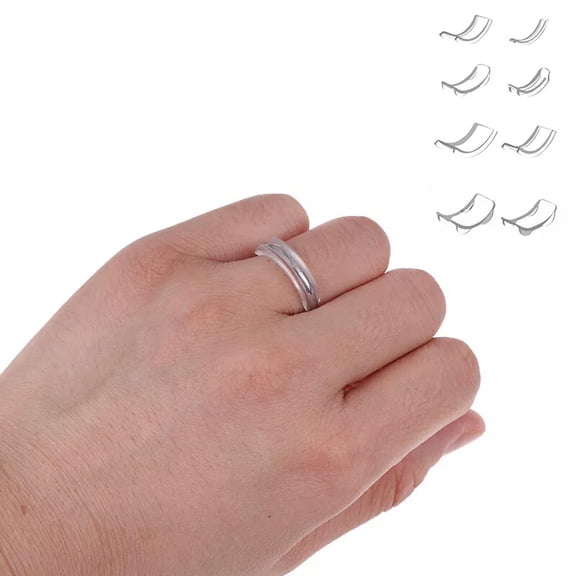 HOOUN 8pcs Invisible Ring Size Adjuster for Loose Ring Size Reducer Spacer Ring-lq@