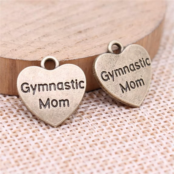 HOOUN 90 Pcs Bronze Plated Gymnastic Mom Charms Pendant 16x15mm Diy Making A13346