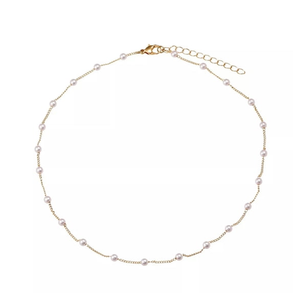 HOOUN 925 Plaqué Argent Perle Pendantes Brillant Pendentif Chaîne Cou Collier Cadeau