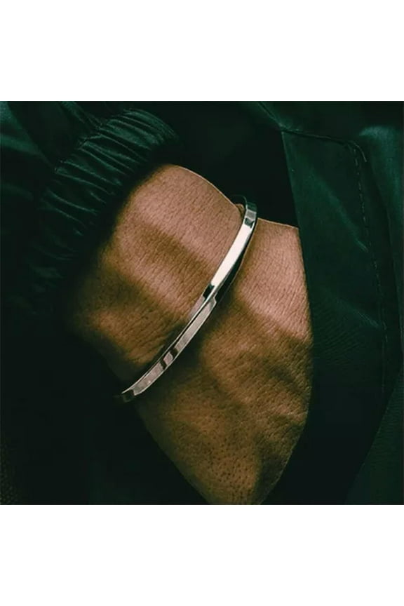 925 Silver Cross Cuff Bracelet Men Adjustable Stainless Steel Bangle Jewelry-#5