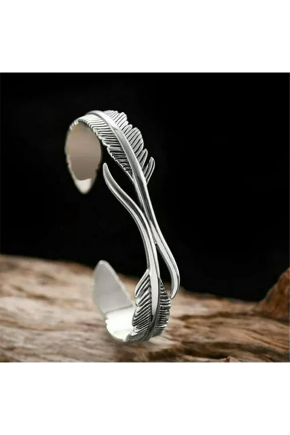 925 Silver Cross Cuff Bracelet Men Adjustable Stainless Steel Bangle Jewelry-Silver