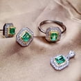 thumbnail image 1 of HOOUN 925 Silver Gold Plated Natural Emerald 3 Set, 1 of 6