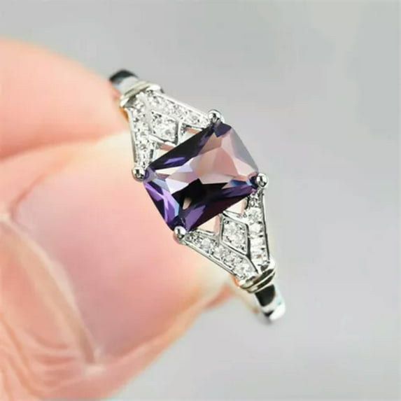 HOOUN 925 Silver Rings Women Cubic Zirconia Fashion Wedding Engagement Jewelry Sz 6-10-Style_36-10