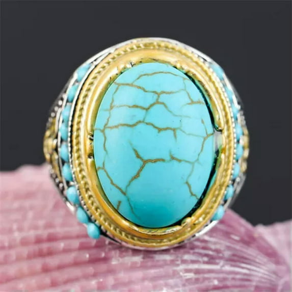 HOOUN 925 Silver Rings Women Turkish Handmade Ring Wedding Party Jewelry Size 6-10-#14-7