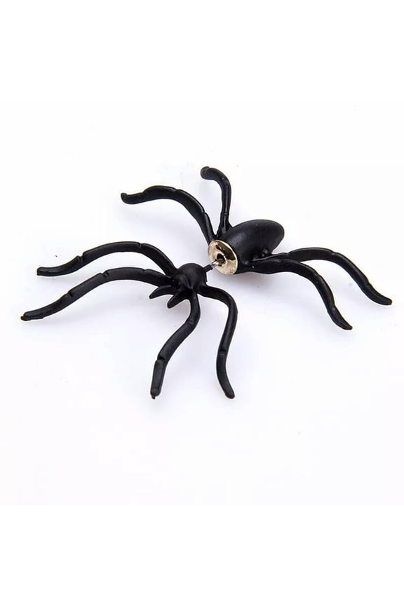 925 Silver plated Jewellery Scary Skull Ghost Black Spider Ear Stud Earring Gift