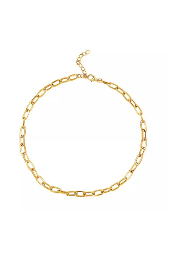 925 Silver plated Punk Chunky Chain Layer Link Charm Necklace birthday Xmas gift-Gold