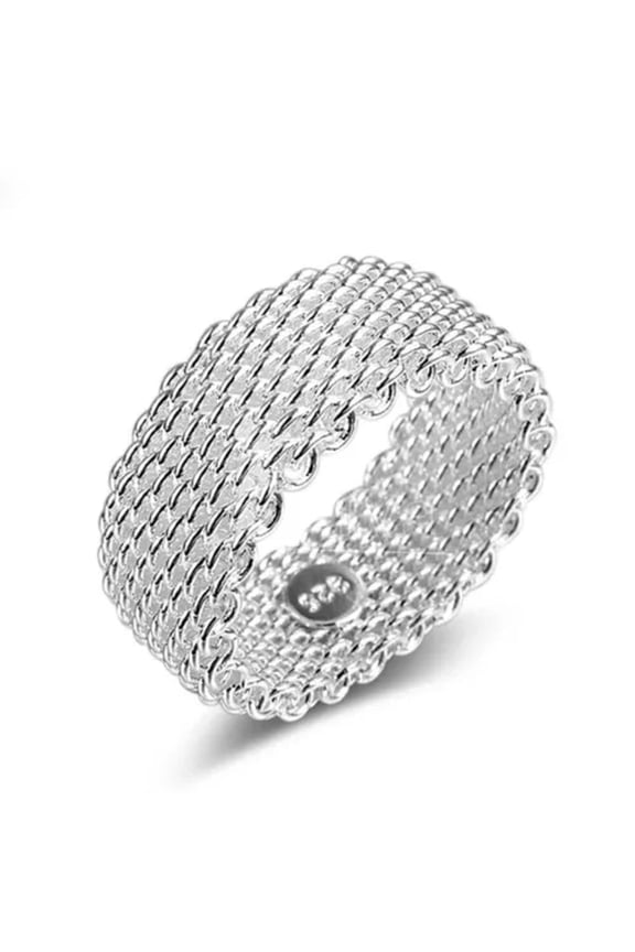 925 Silver plated Shinny Engagement Link Layers Wing Bling Heart Women Ring-9