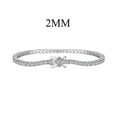 thumbnail image 1 of HOOUN 925 Solid Sterling Silver 2MM Zirconia Tennis Bracelets Women Wedding Party Gift-White-Stone 2mm-17CM, 1 of 5