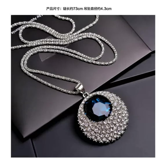 HOOUN 925 Sterling Silver Plated Tassel Drop Long Chain Twist Necklace Jewellery Gift-Round