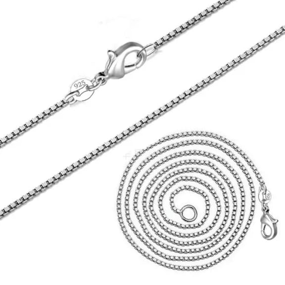 HOOUN 925 Sterling Silver plated 1.4 MM Box Chain Necklace Fashion FREE Gift Bag-24"