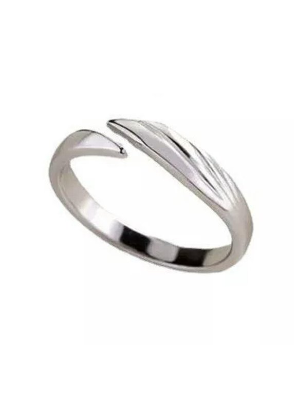 925 Sterling Silver plated Shinny Angel Devil Wing Heart Feather Ring Gift-Angel