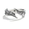 thumbnail image 1 of HOOUN 925 Sterling Silver plated Shinny Angel Devil Wing Heart Feather Ring Gift-Devil, 1 of 4