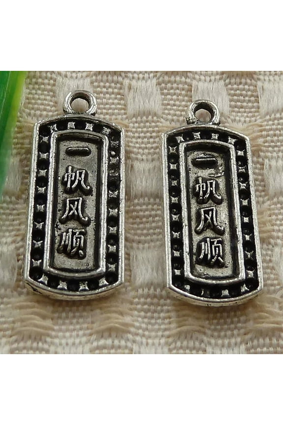 93Pcs Tibet Silver "everything Is Going Smoothly " Charm 28X12MM S3634