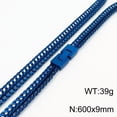 thumbnail image 1 of HOOUN 9mm 24inch Blue Stainless Steel Fashion Link Chain Necklace For Mens Cool Gifts, 1 of 3