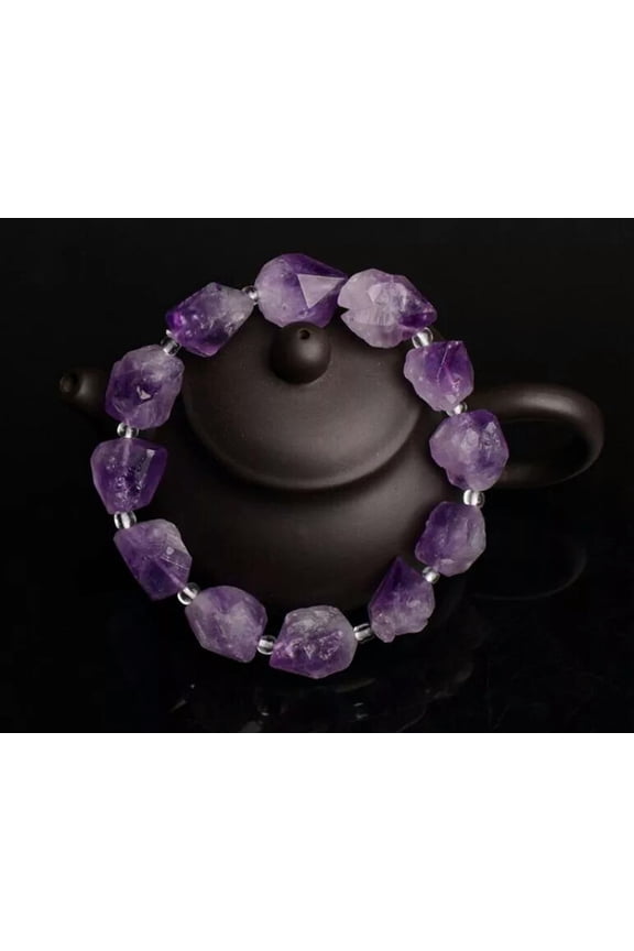 A true A-grade 100% natural amethyst original stone men's and women's bracelet