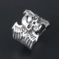 thumbnail image 1 of HOOUN ANGEL WINGS CROSS SKULL RING STAINLESS STEEL DEATH GOD SKULL MEN'S BIKER RINGS-9, 1 of 5