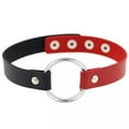 thumbnail image 1 of HOOUN Accessories European Rock Punk Street Club Leather Round Neck Band#-Black + Red-, 1 of 8