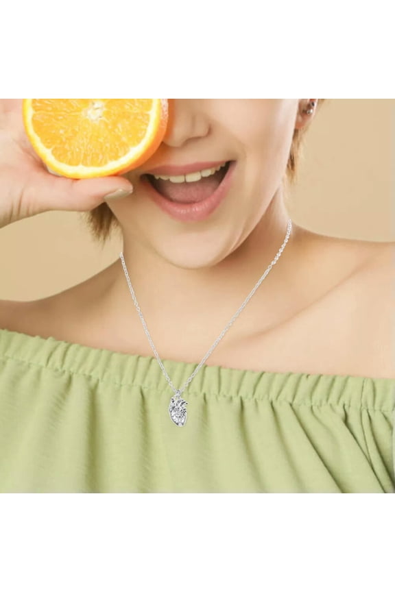 Alloy Heart Pendant Necklace Nurse Human Anatomy Necleses for Women