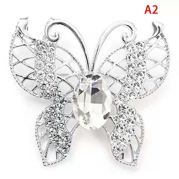 HOOUN Alloy Rhinestone Butterfly Brooch Fashion All-match Scarf Buckle Clothes Cors:yy-A2