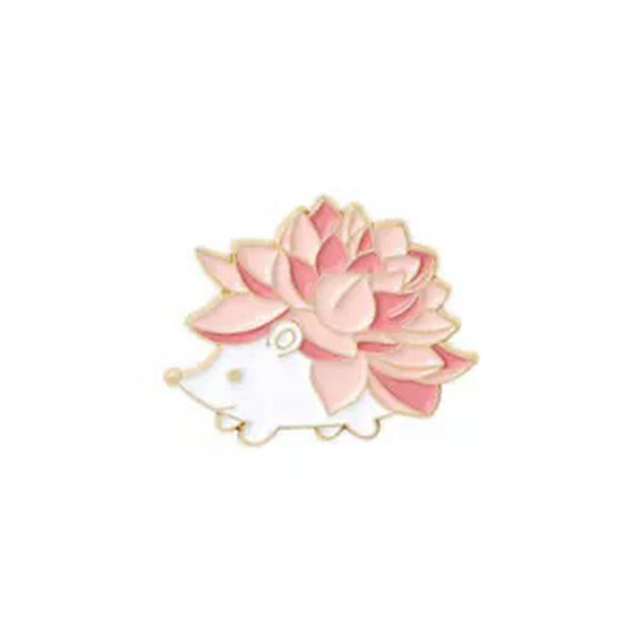 HOOUN Animal Fruit Brooch Metal Clothes Bag Halloween Snake Backpack Badge Lapel Pins-Lotus hedgehog