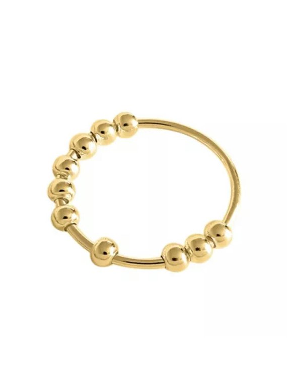 Anxiety Relief Stress Fidget Ball Rotatable Ring Meditation Rings Party Jewelry-Gold