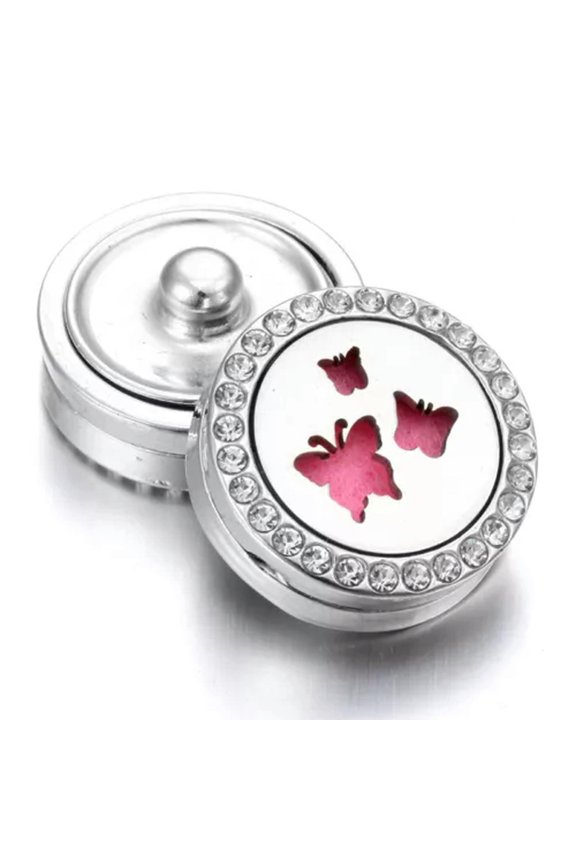 Aromatherapy Essential Oil Box Crystal Chunk 18mm Snap Buttons Jewelry DIY Charm-XX19