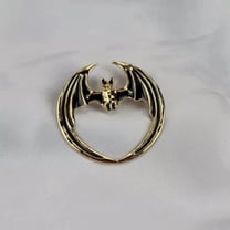 HOOUN Art Deco Style Vintage Enamel Bats Brooch Pin With Gift Bag-Gold