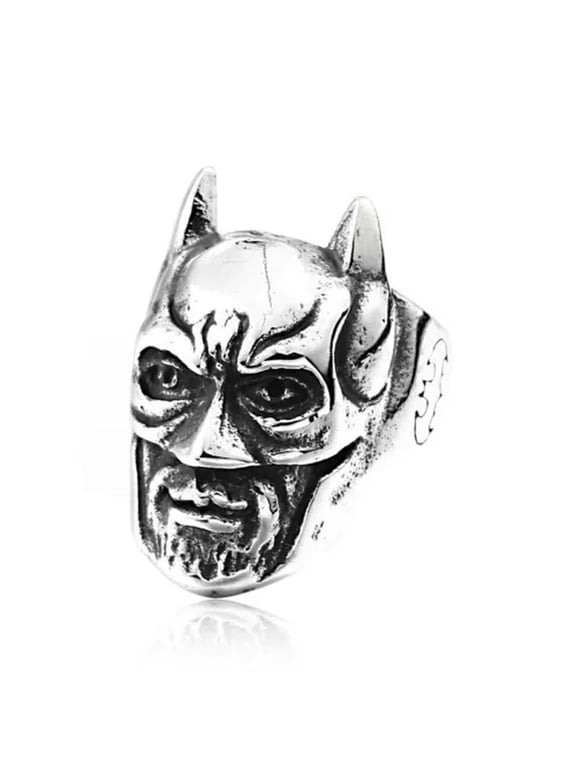 Bat Hero Mask Super Hero Man Ring Stainless Steel Vintage Biker Lucky Punk Ring-13