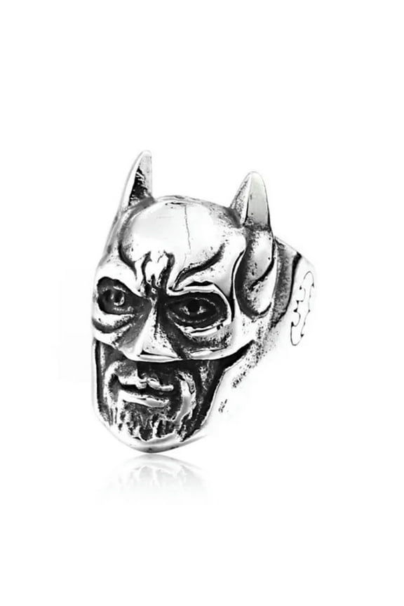 Bat Hero Mask Super Hero Man Ring Stainless Steel Vintage Biker Lucky Punk Ring-8