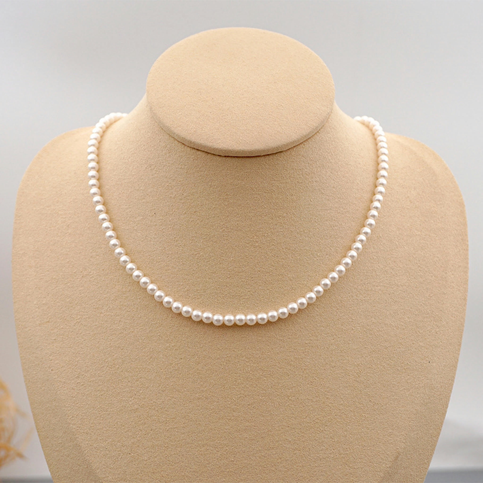 Single Roop Chain HOOUN Beautiful White Pearl Necklace, Round Pearl, Single Loop Chain ...
