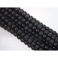 thumbnail image 1 of HOOUN Black Agate Polish/Matte 8mm Round Gemstone Beads 38cm Strand, 1 of 1