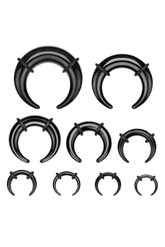 Black Ear Stretcher Acrylic Pincher Taper Buffalo Bull Horn Plug Gift-6 mm
