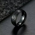 thumbnail image 1 of HOOUN Black Plain Wedding Band Ring Jewelry Men Women Stainless Steel Size 6-13-13, 1 of 4