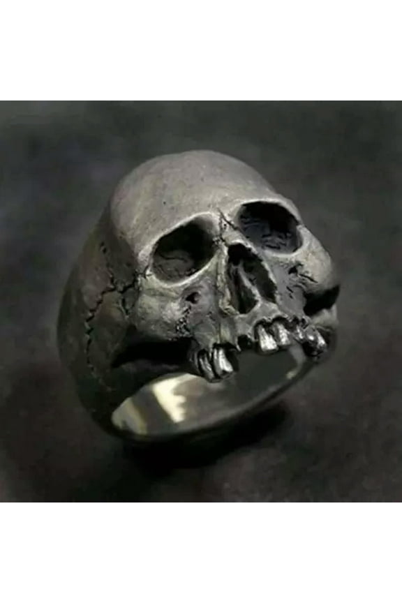 Black Skull Head Rings Steam Punk Men Biker Ring Gothic Jewelry Halloween Gifts-7-#1
