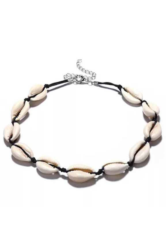 Bohemian Sea Shell Conch Pendant Necklace Collar Choker Beach Charm JewelrY-ca_-Black