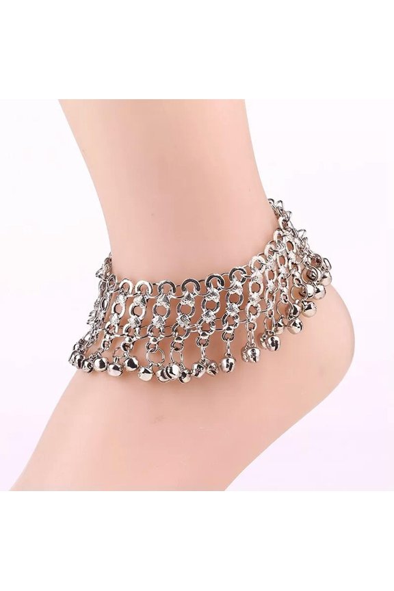 Boho Festival Beach Drawstring Rope Beads Bell Star Anklet Ankle Chain Gift