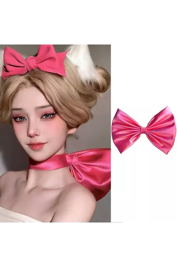 Bow Neck Chain Bowknot Choker Women Necklaces Big Bow Tie Collar Cute Beauty DIY-pink