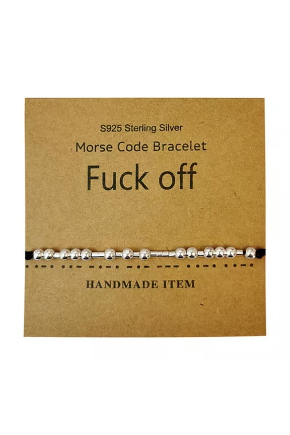 Bracelet Beach Jewellery Beaded Silver Morse Code BFF Love Hope Cord Gift-F*** off