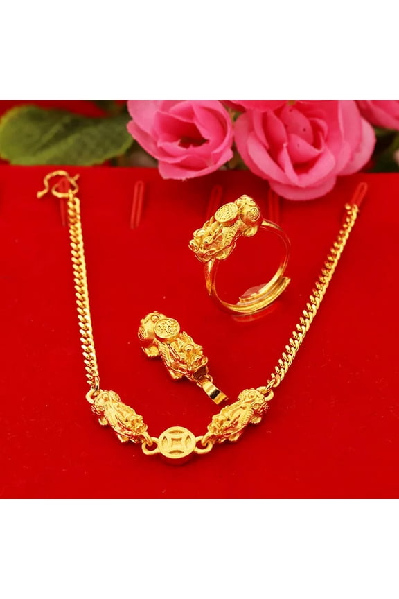 Brave set 22K 23K 24K Thai Baht Gold Filled Yellow GP Necklace