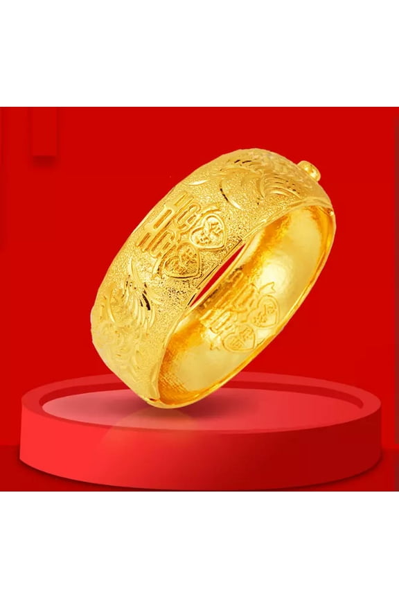 Bride's Exquisite Bracelet 24K Thai Baht Gold Plated Jewelry 63g