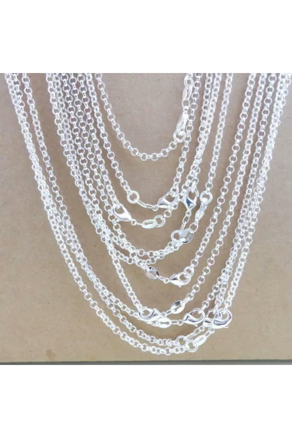 Bulk Silver Plated "O" Chains Necklace 16-30Inch Jewelry findings for Pendant-18 Inch-1pc chain