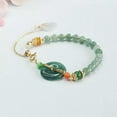 thumbnail image 1 of HOOUN Burmese Jade Donut Bracelets Jadeite 925 Silver Jewelry Gemstone Natural Green, 1 of 4