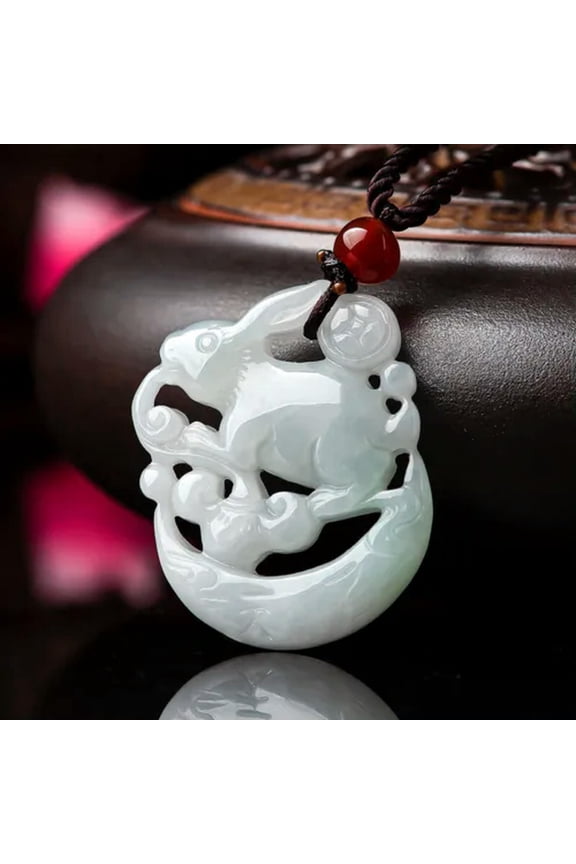 Burmese Jade Rabbit Pendant Jewelry White Jadeite New Necklace Natural