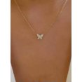 thumbnail image 1 of HOOUN Butterfly Pendant Necklace Dainty Rhinestone Gold Tone Chain Minimalist, 1 of 6