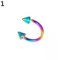 thumbnail image 1 of HOOUN CA Nose Ring Eyebrow Lip Studs Earrings Stainless Steel Body Piercing Rings Hoop-C-multicolor/C-shape-taper, 1 of 9