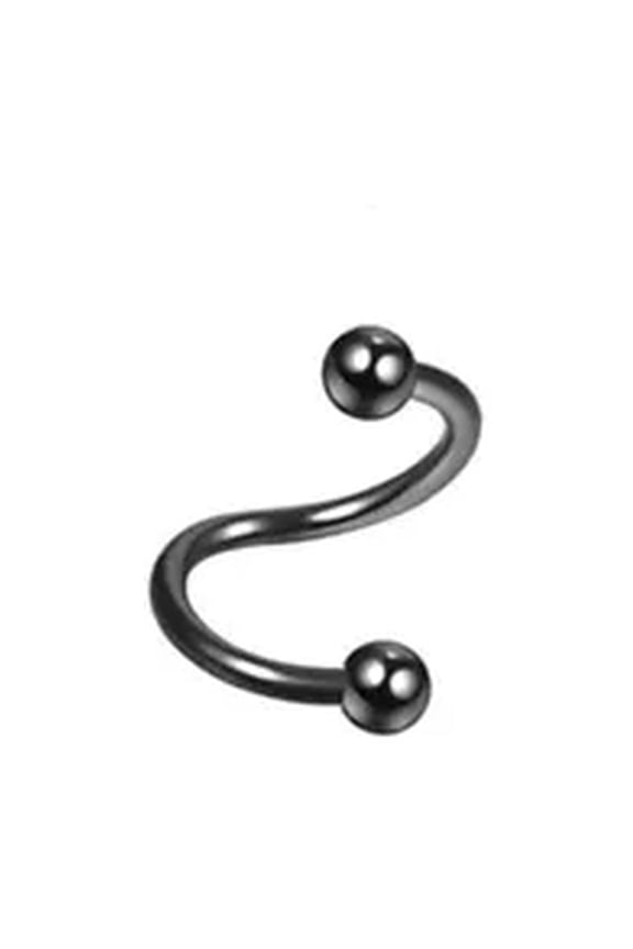 CA Nose Ring Eyebrow Lip Studs Earrings Stainless Steel Body Piercing Rings Hoop-black-spherical