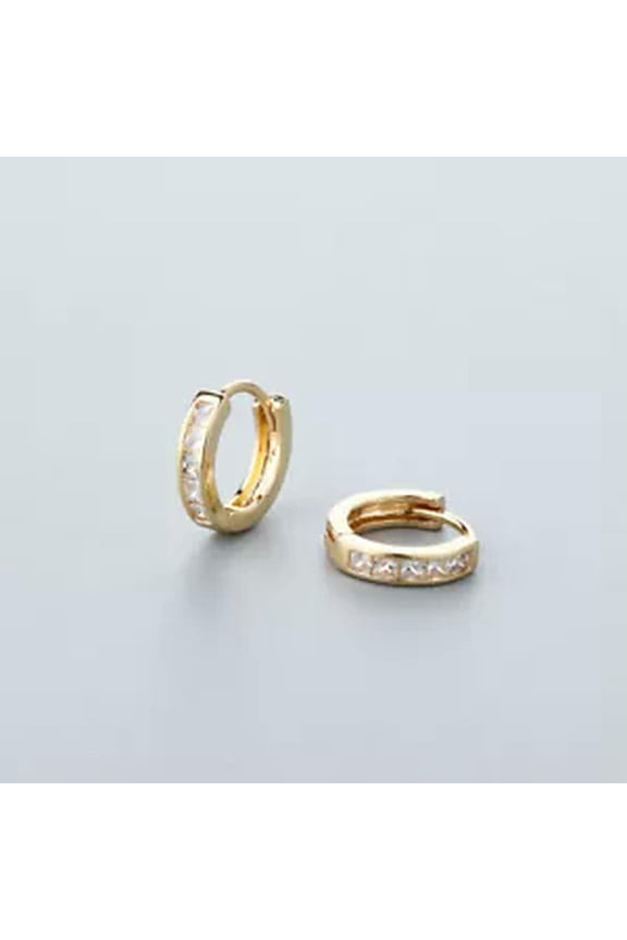 CZ Ear Buckle Drop Earrings Copper Hoop Earrings Womens Earrings Fashion Jewelry-gold