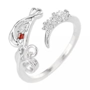 HOOUN Cartoon Anime Couple Rings Opening Adjustable Finger Ring Jewelry Accessories#-1