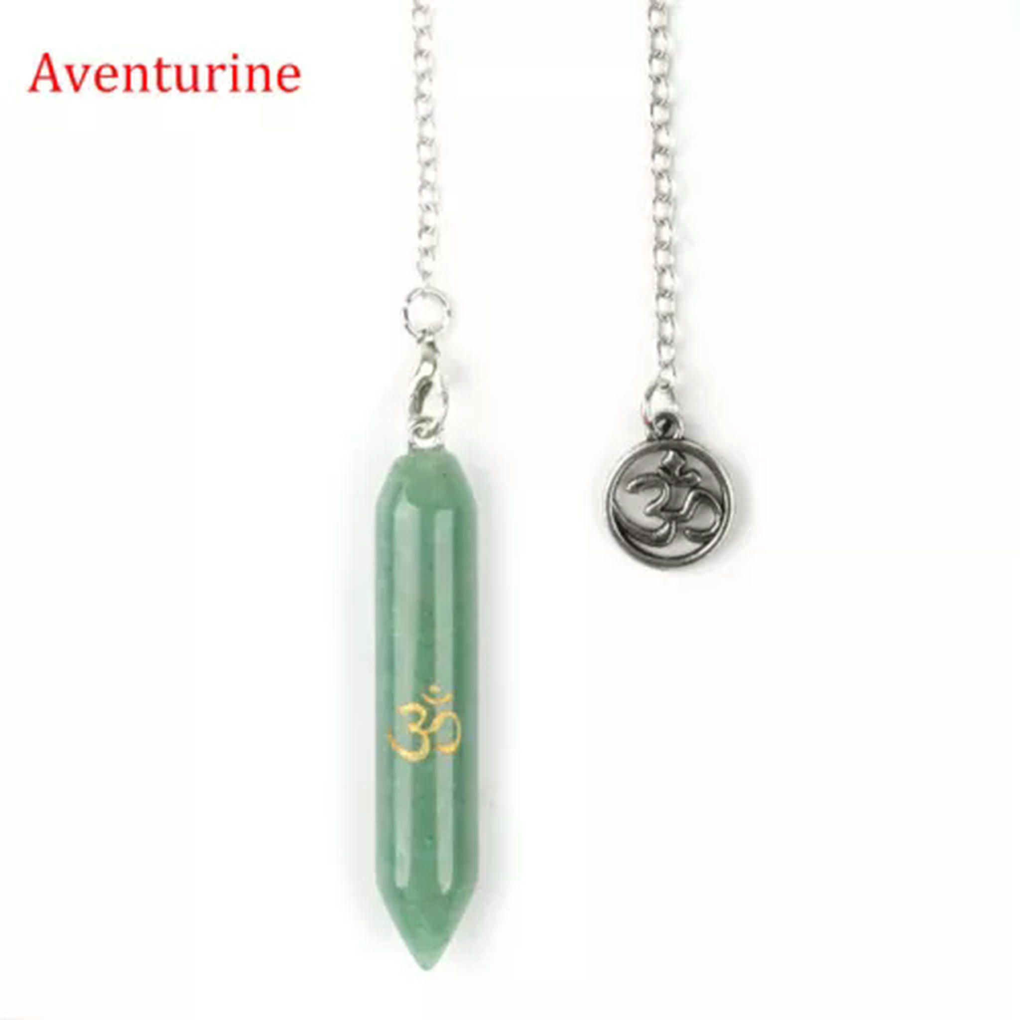 HOOUN Chakra Crystal Pendulum Pendant Chain Runes Yoga Symbol Hexagonal ...